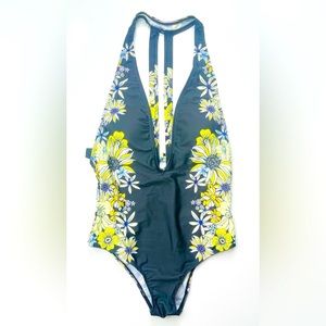 Plunge V-Neck One-Piece Swimsuit NWT